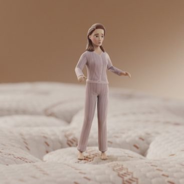 Rosen Tiny People campaign showcasing advanced mattress technology