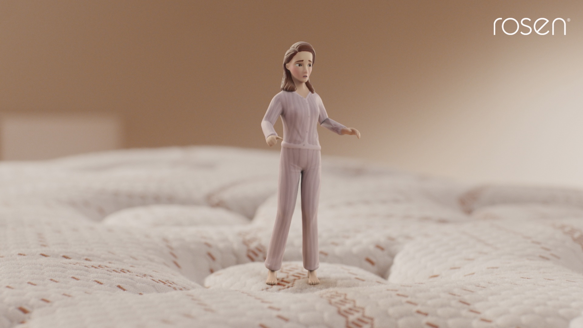 Rosen Tiny People campaign showcasing advanced mattress technology